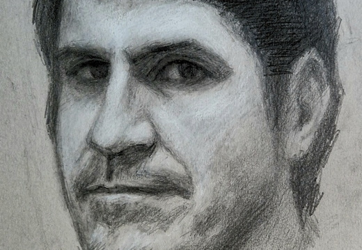 Self Portrait on Gray Paper, 2023